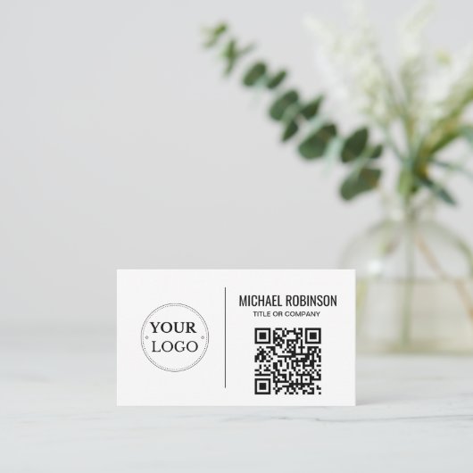 Bedrijfs Logo QR Code Moderne Beroeps Visitekaartje (Staand voorkant)
