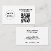 Bedrijfs Logo QR Code Moderne Beroeps Visitekaartje (Voorkant / Achterkant)