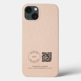 Bedrijfs Logo QR-code Naam Cream Faux Leather Case-Mate iPhone Case