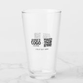 Bedrijfs Logo QR Code & Tekst Klantcadeautjes Glas (Achterkant)