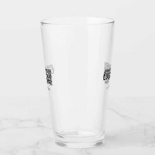 Bedrijfs Logo QR Code & Tekst Klantcadeautjes Glas (Links)