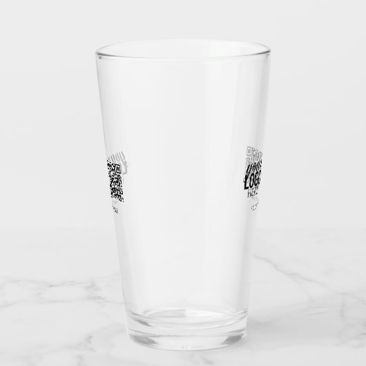 Bedrijfs Logo QR Code & Tekst Klantcadeautjes Glas (Rechts)