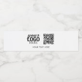 Bedrijfs Logo QR Code & Tekst Klantcadeautjes Waterfles Etiket (Enkel label)