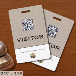 Bedrijfs Logo QR-code Visitor Badge