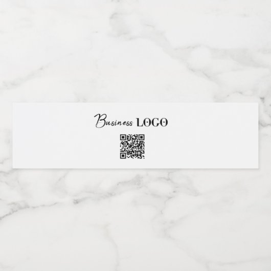 Bedrijfs Logo & QR Code Waterfles Etiket (Enkel label)