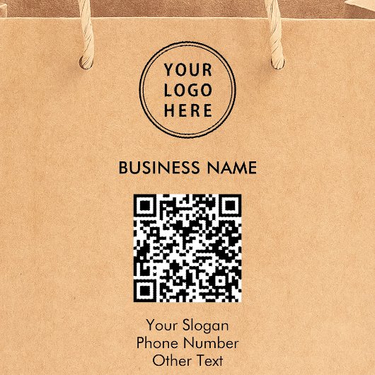 Bedrijfs Logo QR Code Zelfinktende Stempel