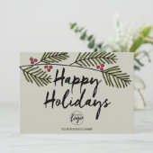 Bedrijfs Logo Rustic de Tak van de Boom van de Pij Feestdagenkaart (Staand voorkant)