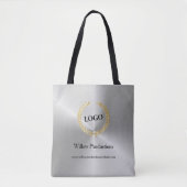 Bedrijfs Logo Silver Tote Bag (Voorkant)