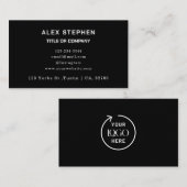 Bedrijfs Logo | Zwarte minimalistische professiona Visitekaartje (Voorkant / Achterkant)