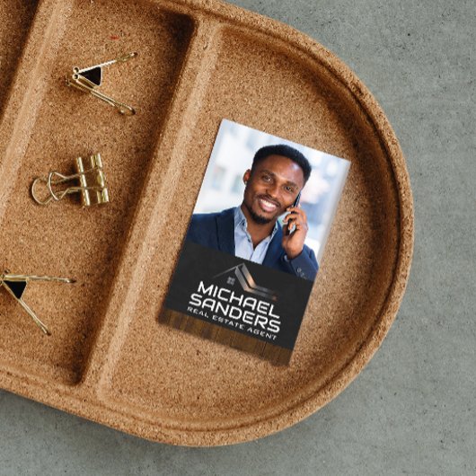 Bedrijfs Man op Telefoon | Onroerend goed Visitekaartje