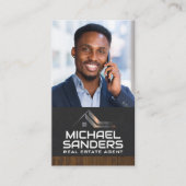 Bedrijfs Man op Telefoon | Onroerend goed Visitekaartje (Voorkant)