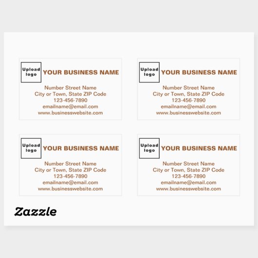 Bedrijfs merk Brown Teksten over wit Rechthoekige Sticker (Vel)