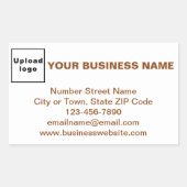 Bedrijfs merk Brown Teksten over wit Rechthoekige Sticker (Voorkant)