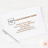 Bedrijfs merk Brown Teksten over wit Rechthoekige Sticker (Envelop)