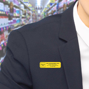 Bedrijfs merk Gele Lange Rechthoeknaam Markering Naamplaatje