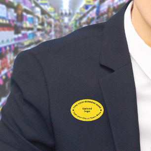 Bedrijfs merk Gele Oval Naam Markering Naamplaatje
