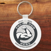 Bedrijfs merk Logo met het Adres van de Website Sleutelhanger (Voorkant)