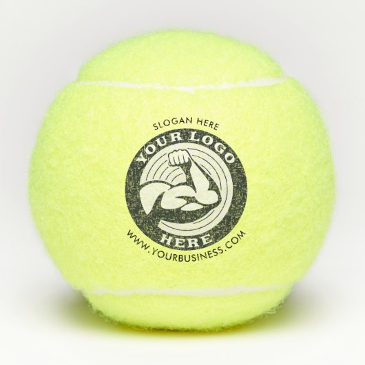 Bedrijfs merk Logo met het Adres van de Website Tennisballen (Voorkant)