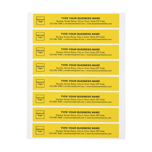 Bedrijfs Merk op Gele Omslag rond het Etiket van h Adreslabel Wikkel (Vel)