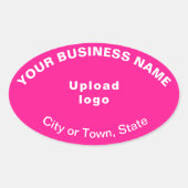 Bedrijfs merk Oval Patroon Teksten over Roze Stick Ovale Sticker (Voorkant)