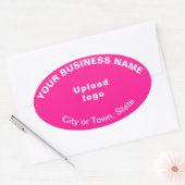 Bedrijfs merk Oval Patroon Teksten over Roze Stick Ovale Sticker (Envelop)