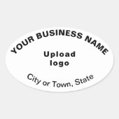 Bedrijfs merk Oval Patroon Teksten over Witte Stic Ovale Sticker (Voorkant)