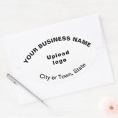 Bedrijfs merk Oval Patroon Teksten over Witte Stic Ovale Sticker (Envelop)