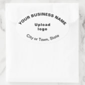 Bedrijfs merk Oval Patroon Teksten over Witte Stic Ovale Sticker (Tas)