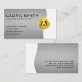 Bedrijfs/Metallic Silver/Gold Monogram Visitekaartje (Voorkant / Achterkant)