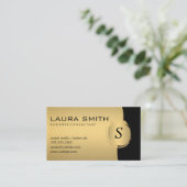 Bedrijfs/Metallic Silver/Gold Monogram Visitekaartje (Staand voorkant)