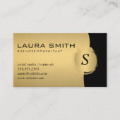 Bedrijfs/Metallic Silver/Gold Monogram Visitekaartje (Voorkant)