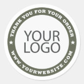 Bedrijfs Moderne Aangepaste Logo en Website Ronde Sticker (Voorkant)