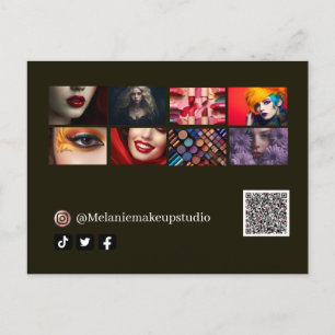 Bedrijfs moderne Make-upstudio &QR code Briefkaart