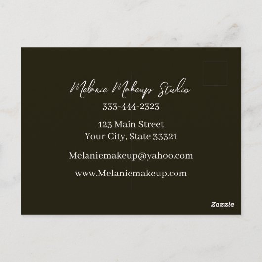 Bedrijfs moderne Make-upstudio &QR code Briefkaart (Achterkant)