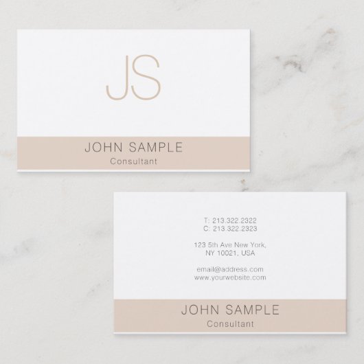 Bedrijfs Monogram Moderne Sjabloon Professioneel Visitekaartje (Voorkant / Achterkant)