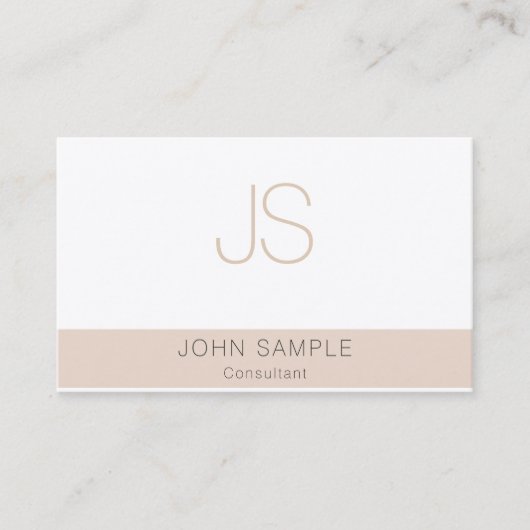 Bedrijfs Monogram Moderne Sjabloon Professioneel Visitekaartje (Voorkant)