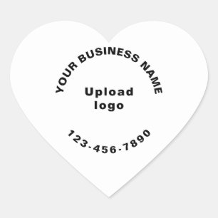 Bedrijfs Naam, Logo en Aantal van de Telefoon op W Hart Sticker