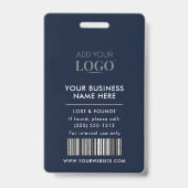 Bedrijfs Navy Blauwe Barcode Foto ID Badge (Achterkant)