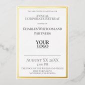 Bedrijfs- of bedrijfsevenement met aangepaste Logo Folie Uitnodiging (Voorkant)