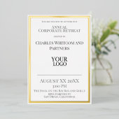 Bedrijfs- of bedrijfsevenement met aangepaste Logo Folie Uitnodiging (Staand Voorkant)