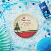 Bedrijfs- of groepsnaam Bericht Kerstfeest 7" Papieren Bordje (Feest)