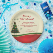 Bedrijfs- of groepsnaam Bericht Kerstfeest 9" Papieren Bordje (Feest)