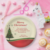 Bedrijfs- of groepsnaam Bericht Kerstfeest 9" Papieren Bordje (Feest)