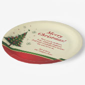 Bedrijfs- of groepsnaam Bericht Kerstfeest 9" Papieren Bordje (Gekanteld)