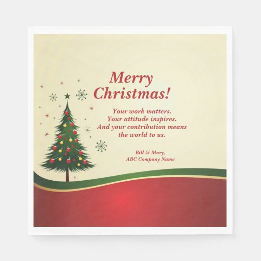 Bedrijfs- of groepsnaam Bericht Kerstfeest Servet (Voorkant)