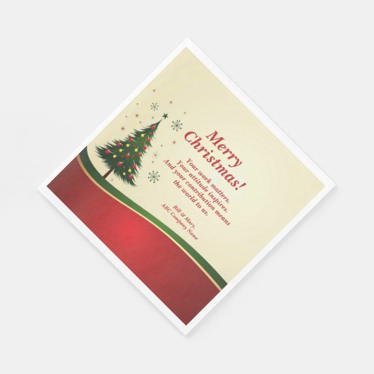 Bedrijfs- of groepsnaam Bericht Kerstfeest Servet (Hoek)