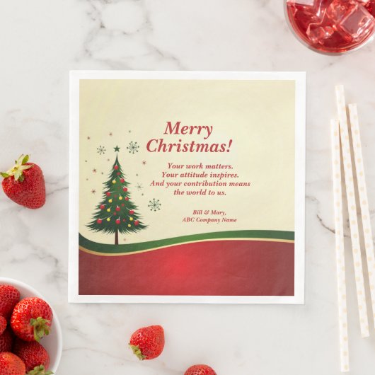 Bedrijfs- of groepsnaam Bericht Kerstfeest Servet (Insitu)