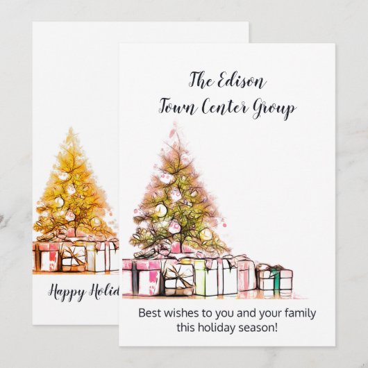 Bedrijfs- of kerst feestdagenkaart (Voorkant / Achterkant)