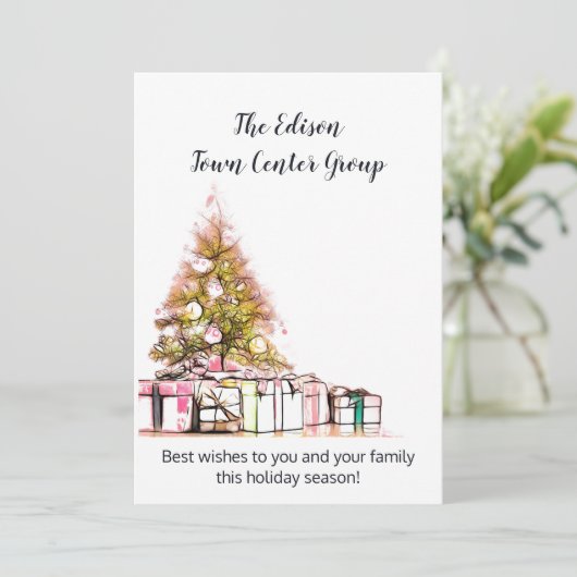 Bedrijfs- of kerst feestdagenkaart (Staand voorkant)