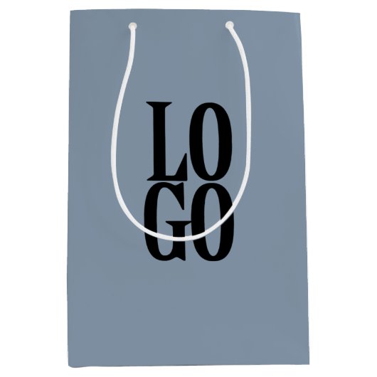 Bedrijfs- of zakelijk aangepast logo op stoffig bl medium cadeauzakje (Voorkant)